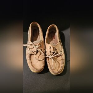 Womens 7.5 Sperry leather top sider brown boat shoes